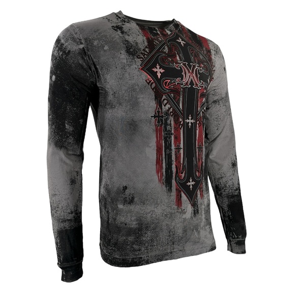 Xtreme Couture By Affliction Men's Long Sleeve T-shirt Liberty Crusade - Picture 6 of 7